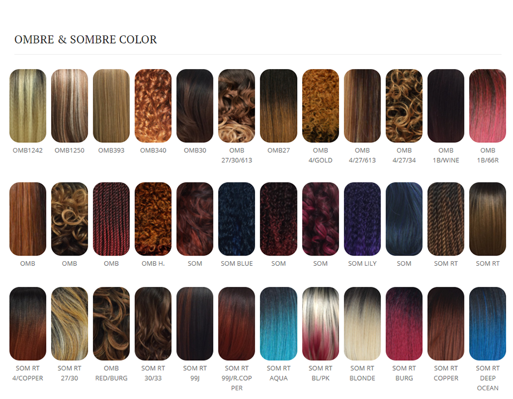 Wig Color Chart