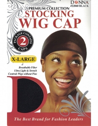 Donna - X-Large Stocking Wig Cap 2pcs 22060 (BLACK)
