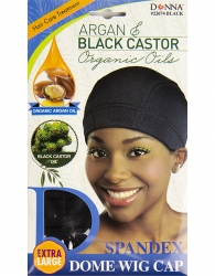 Donna - Organic Spandex Dome Wig Cap 22674 (BLACK)