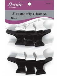 Annie - Butterfly Clamps (Black & White) #3181