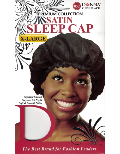 Donna - Satin Sleep Cap X-Large 11021 (BALCK)