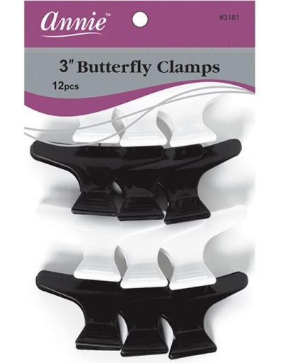Annie - Butterfly Clamps (Black & White) #3181